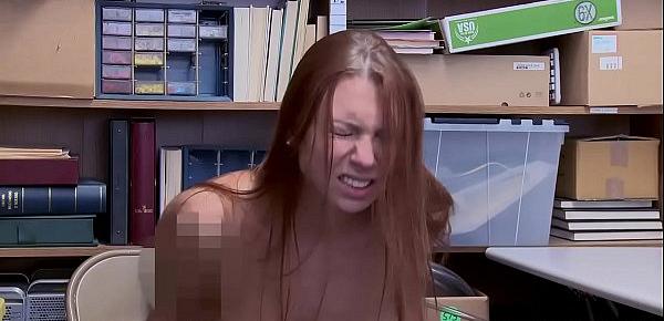  Czech shoplyfter Ornella Morgan got a mouthful of LP Officers huge cock!